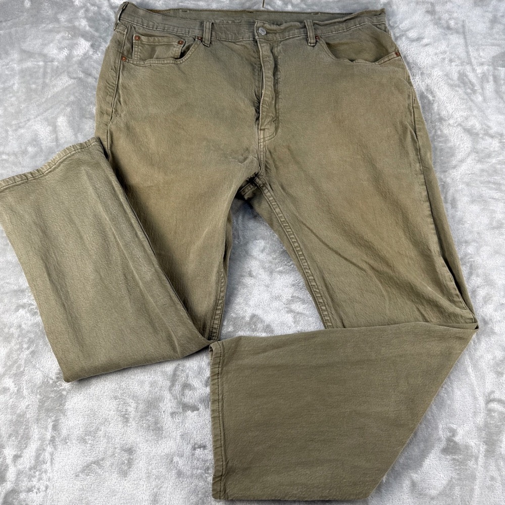 Levi's Jeans Mens 40x30 505 Regular Fit Olive Green WaterLess Straight EUC